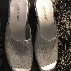 Jeffrey Campbell Jellies Mules Silver 8